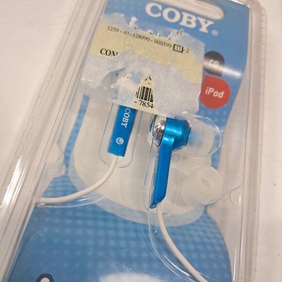 NEW Coby Jammerz blue digital stereo earphones ear buds earbuds CVE52 jammers - Picture 2 of 6